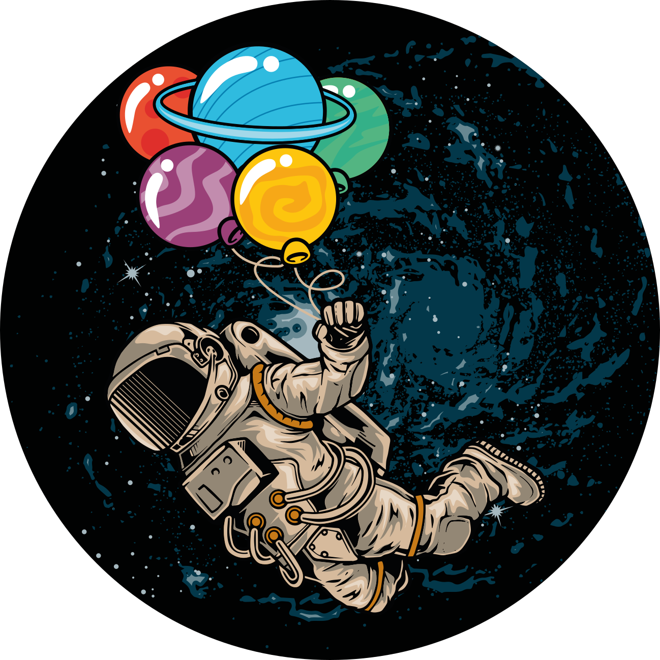 Astronaut med ballonger Andra Vinylmattor - Tenstickers