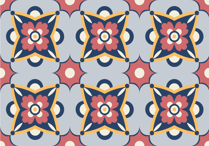 Botanisk grå komposition Vinylmatta Mosaik - Tenstickers