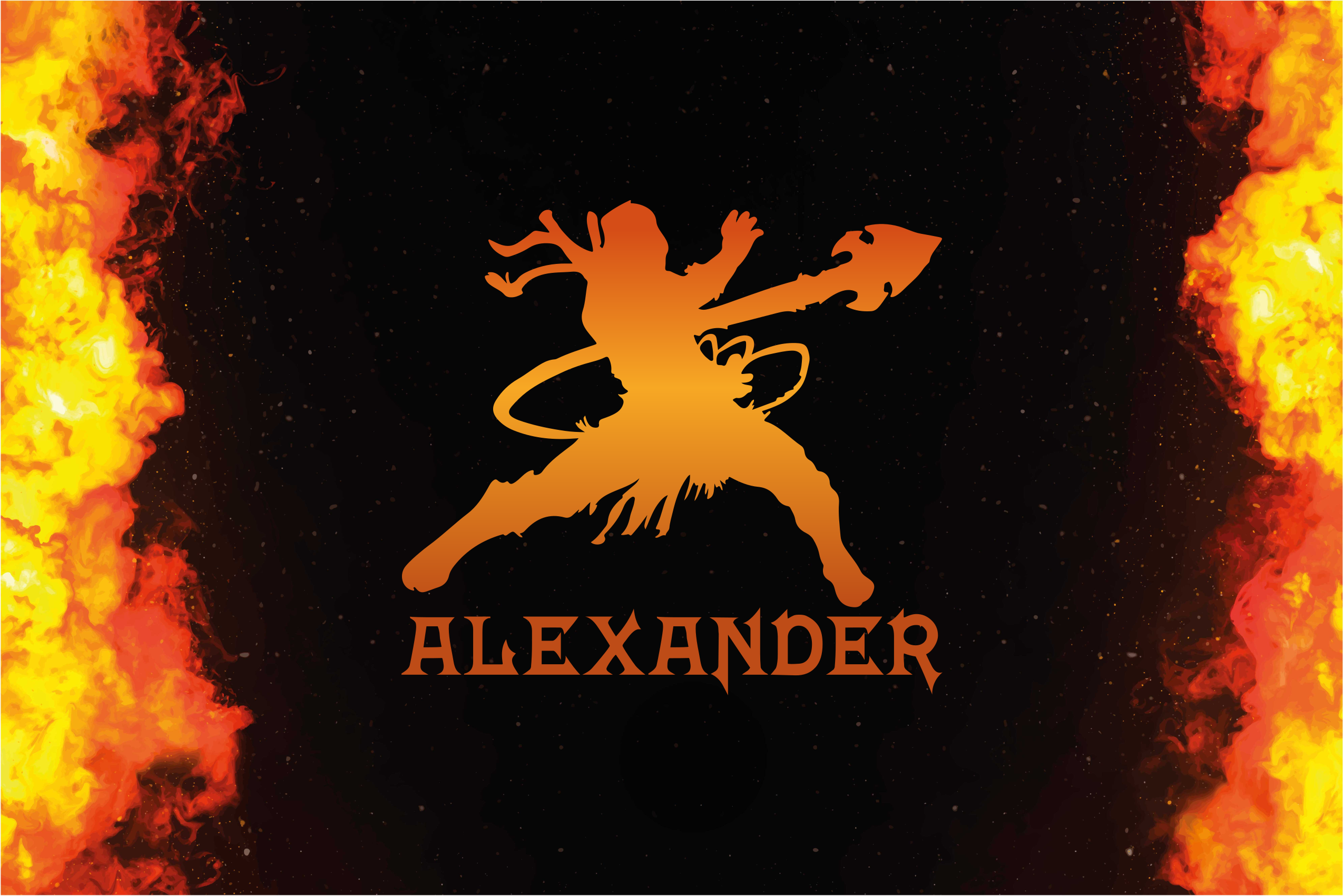 Original eld ninja design personlig matta - Tenstickers