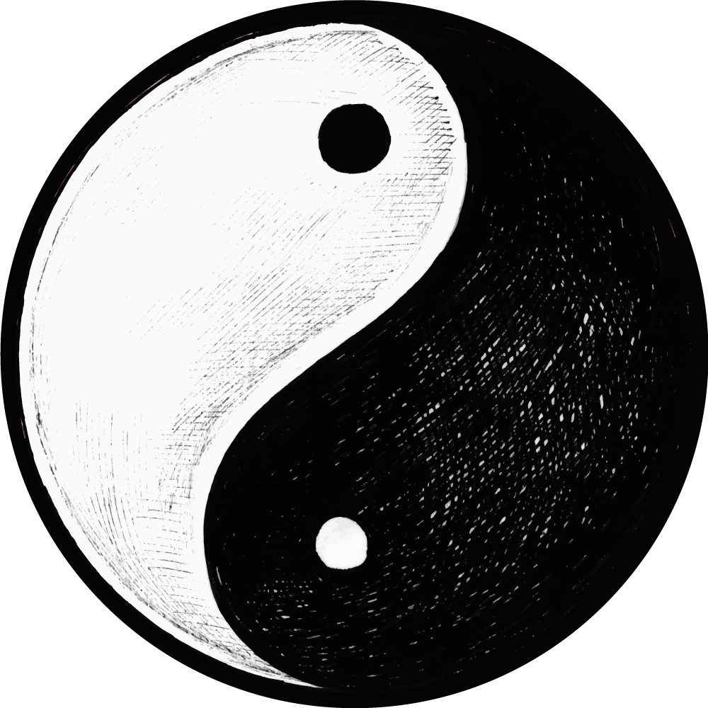 Original yin yang balans modern matta - Tenstickers
