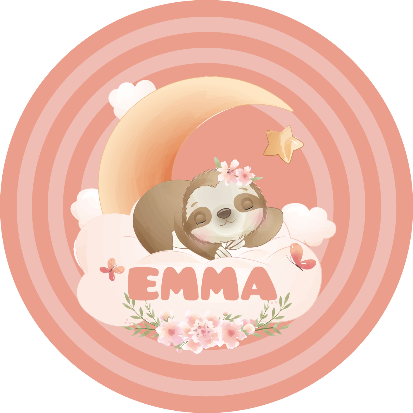 Söt sengångare design Vinylmatta namn - Tenstickers