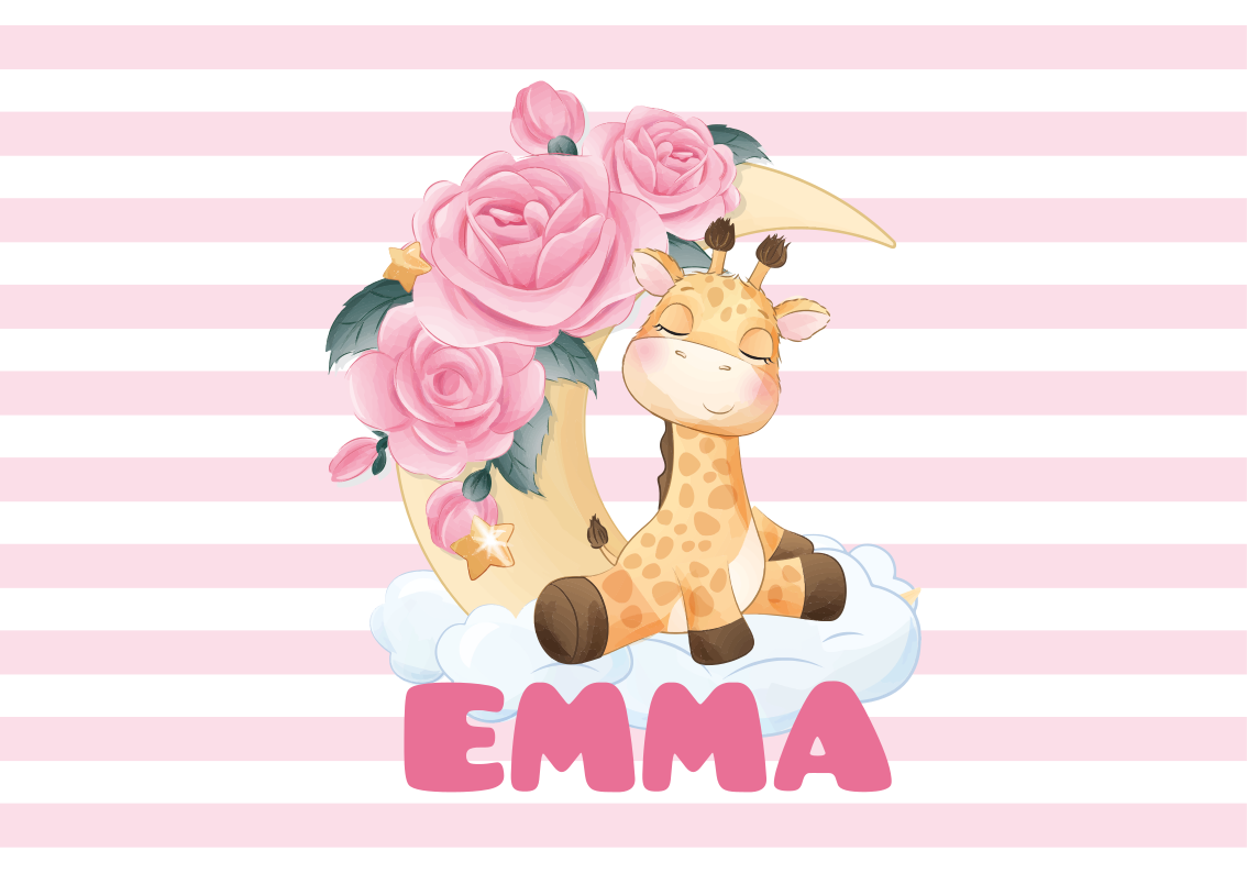 Anpassad glad giraff Vinylmatta daghem - Tenstickers