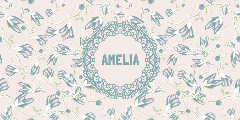 Blommönster med namn Vinylmatta sovrum - Tenstickers