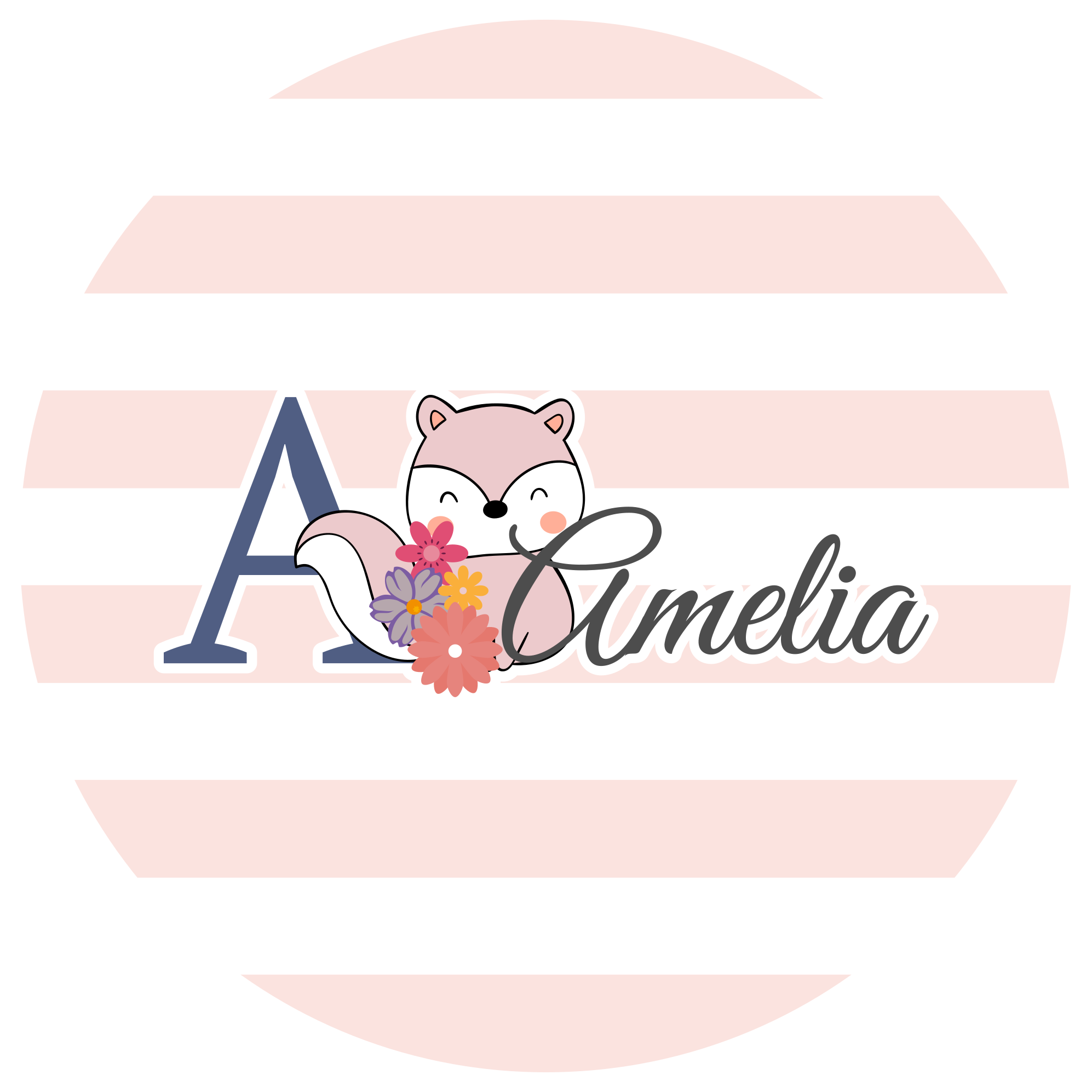 Anpassningsbar rävdesign Vinylmatta namn - Tenstickers