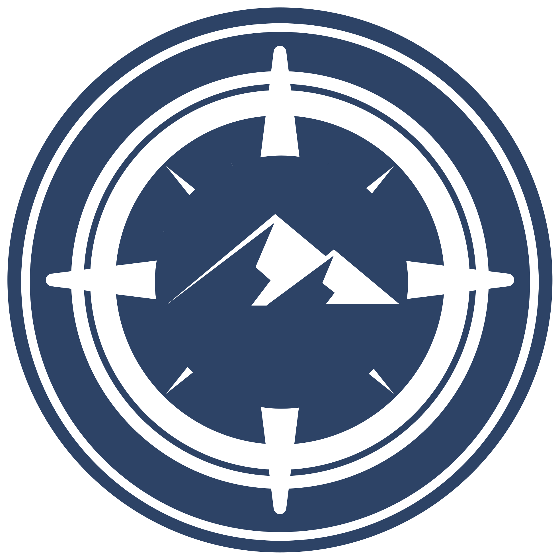 Rund kompass med berg modern matta - Tenstickers