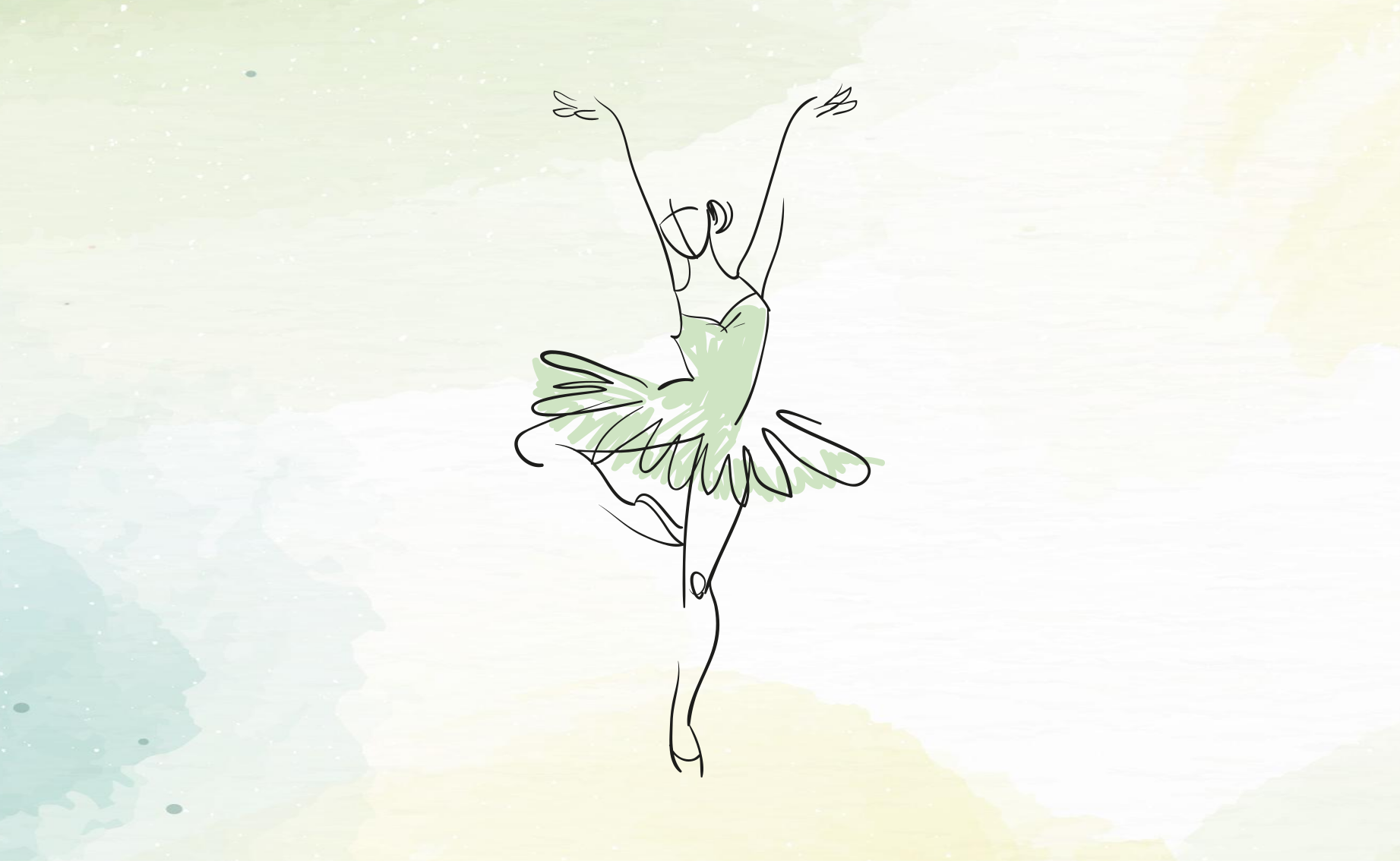 Ballerina i pose line art barn vinylmatta - Tenstickers