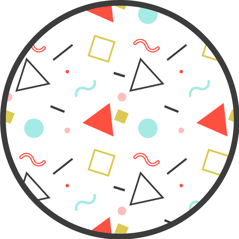 Geometriska färgglada former Vinylmatta geometrisk - Tenstickers