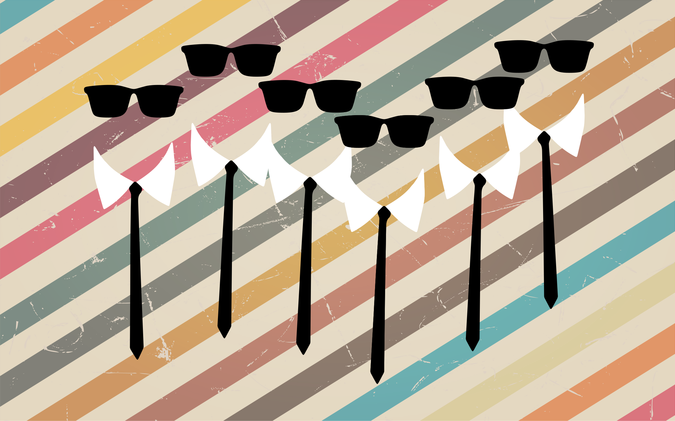 Elegant gruppklädsel Vinlymatta randiga - Tenstickers