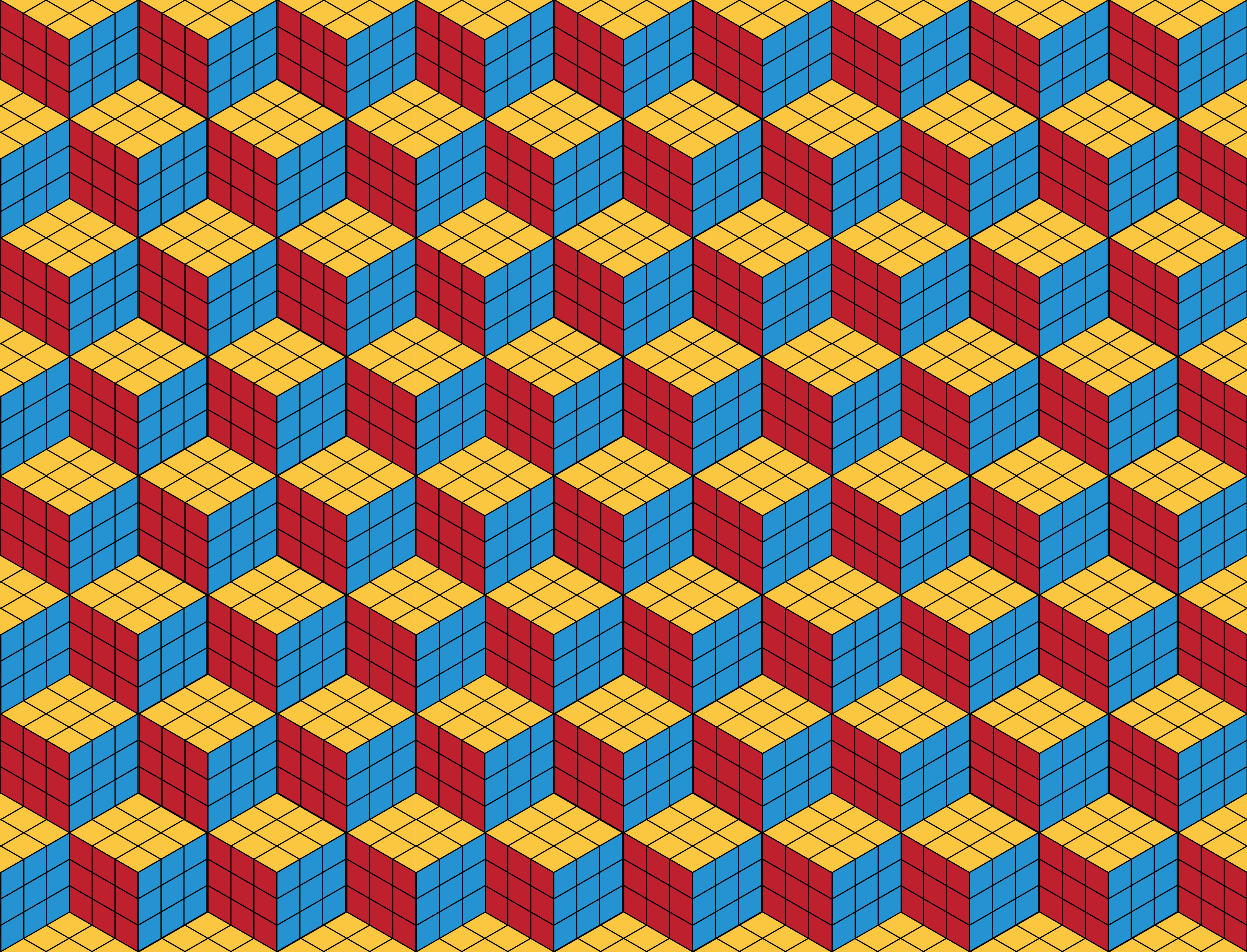 Kubiskt pusselmönster Vinylmatta spel - Tenstickers