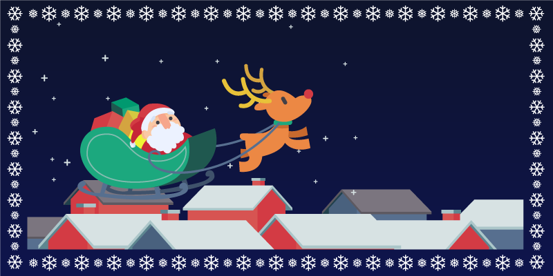 Tomtens slädtur Vinylmatta Halloween - Tenstickers