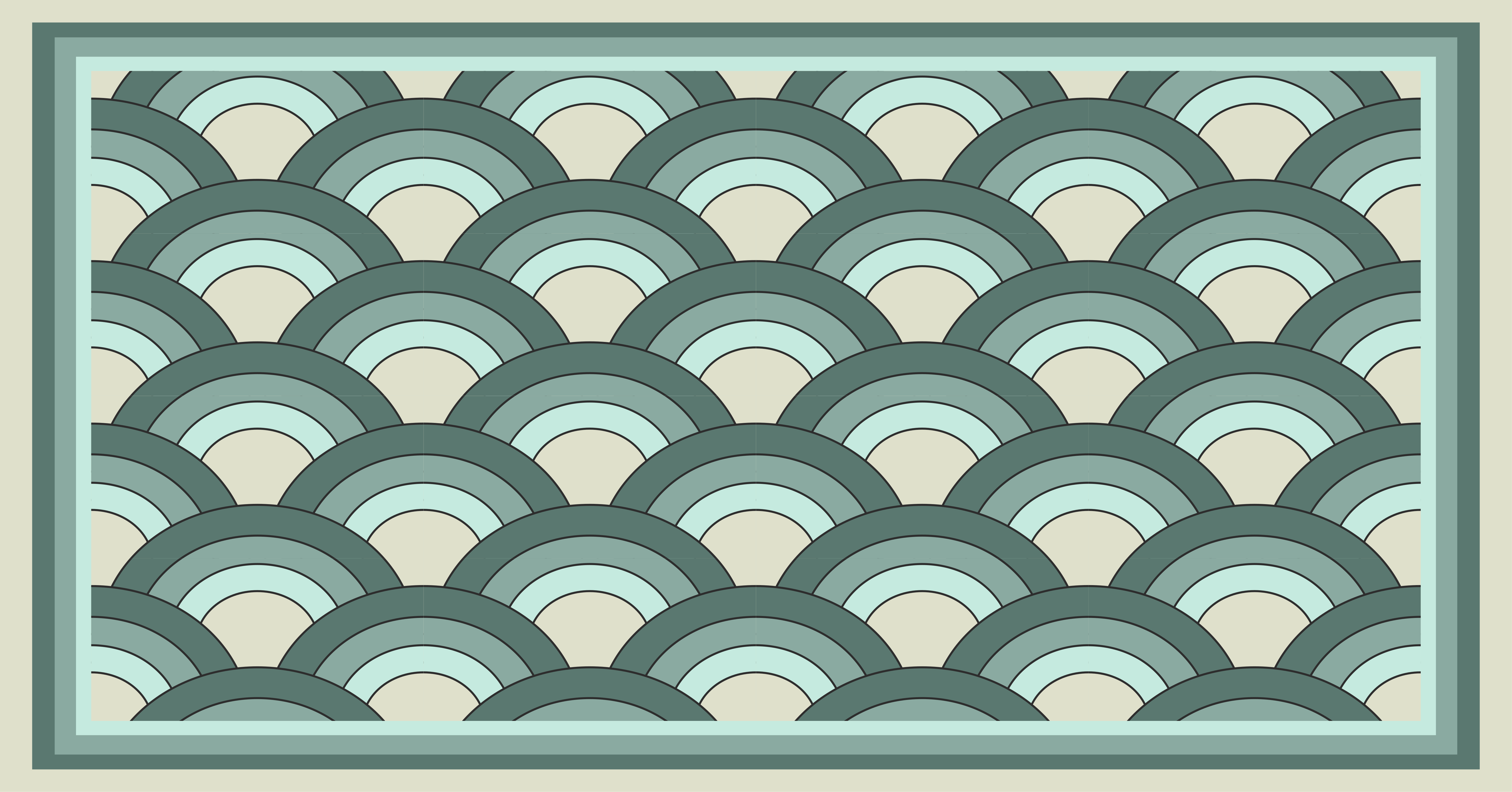 Snygga geometriska vågor Vinylmatta Mosaik - Tenstickers