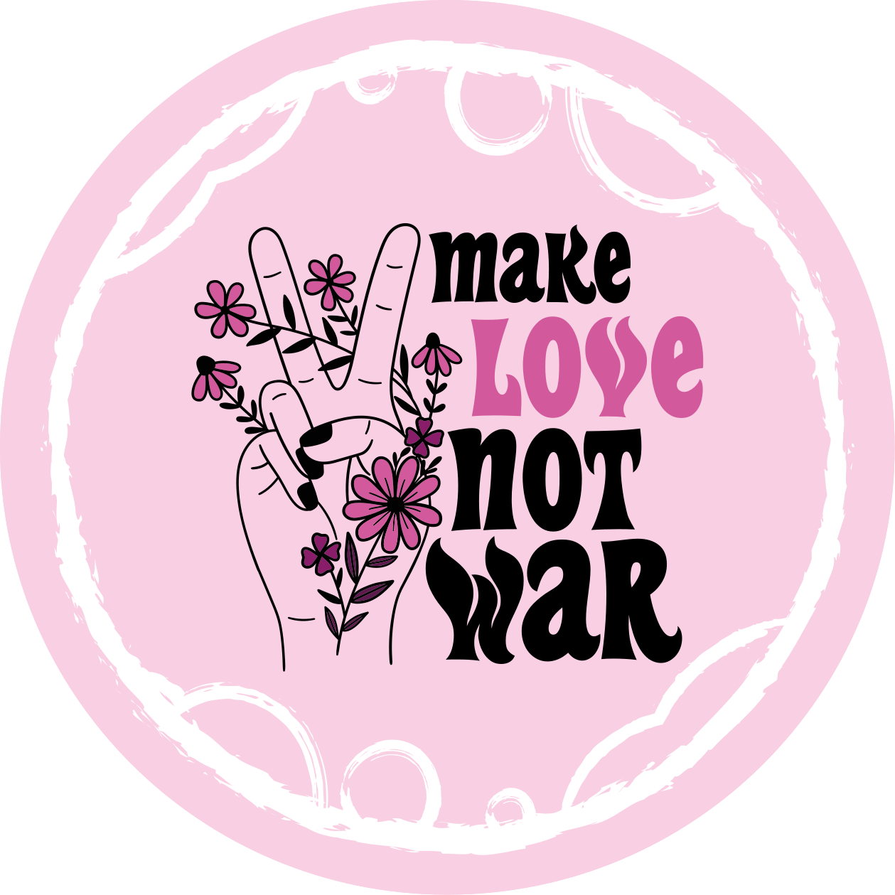 älska citat i fredstecken vintage matta - Tenstickers