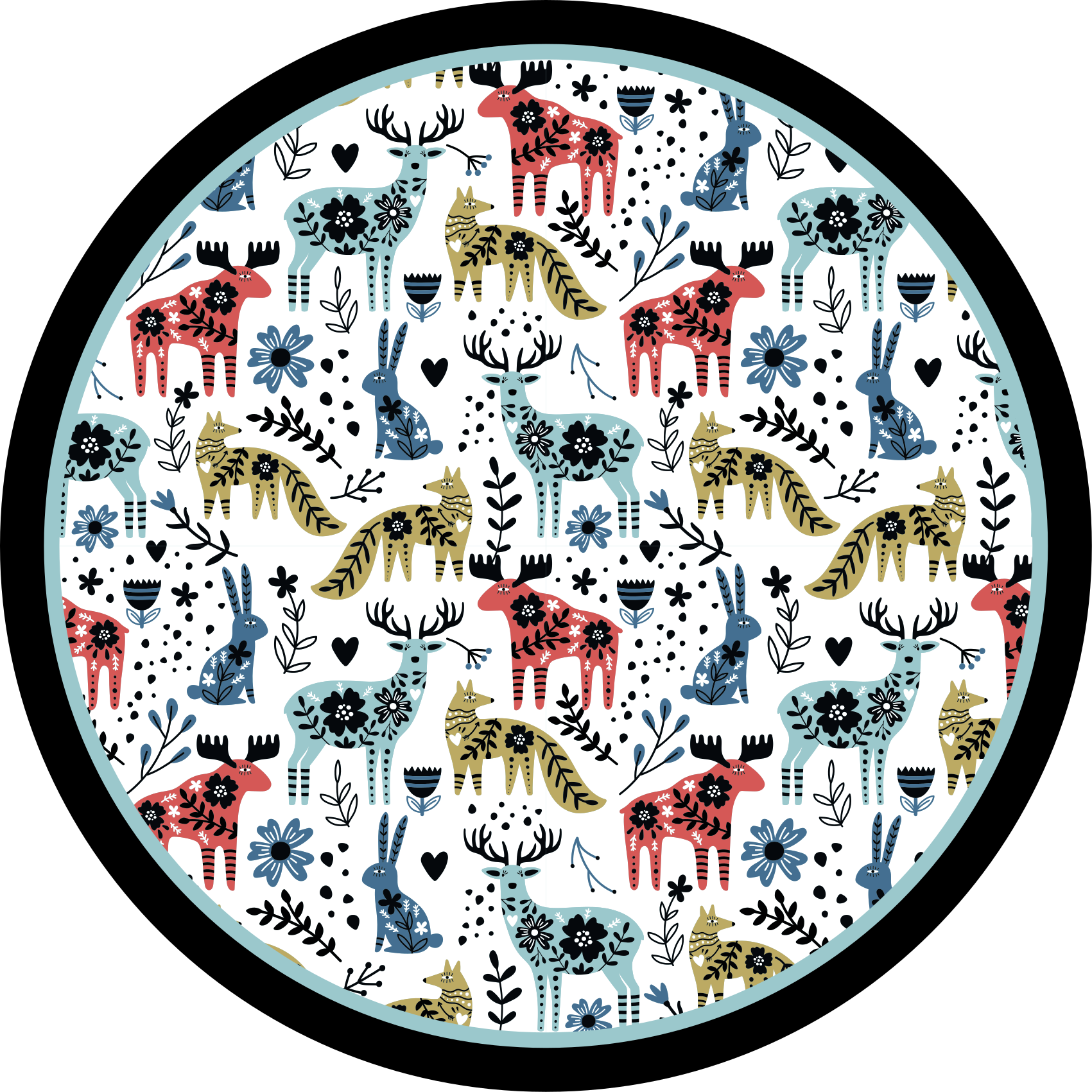 Färgglada djurmönster Vinylmatta daghem - Tenstickers