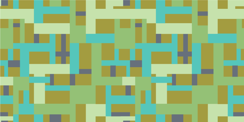 Retro rektangel mönster grön nyans vintage matta - Tenstickers