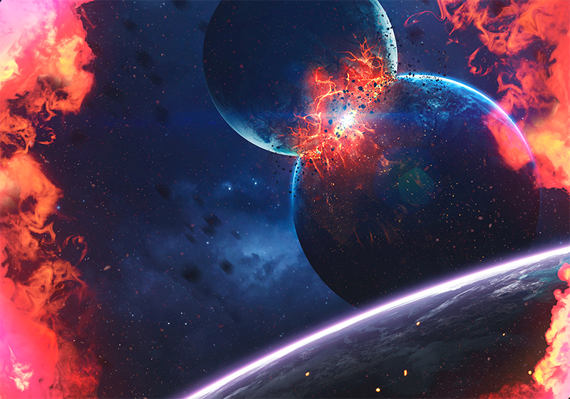 Kosmiskt galaxäventyr Vinylmatta Stjärnor - Tenstickers