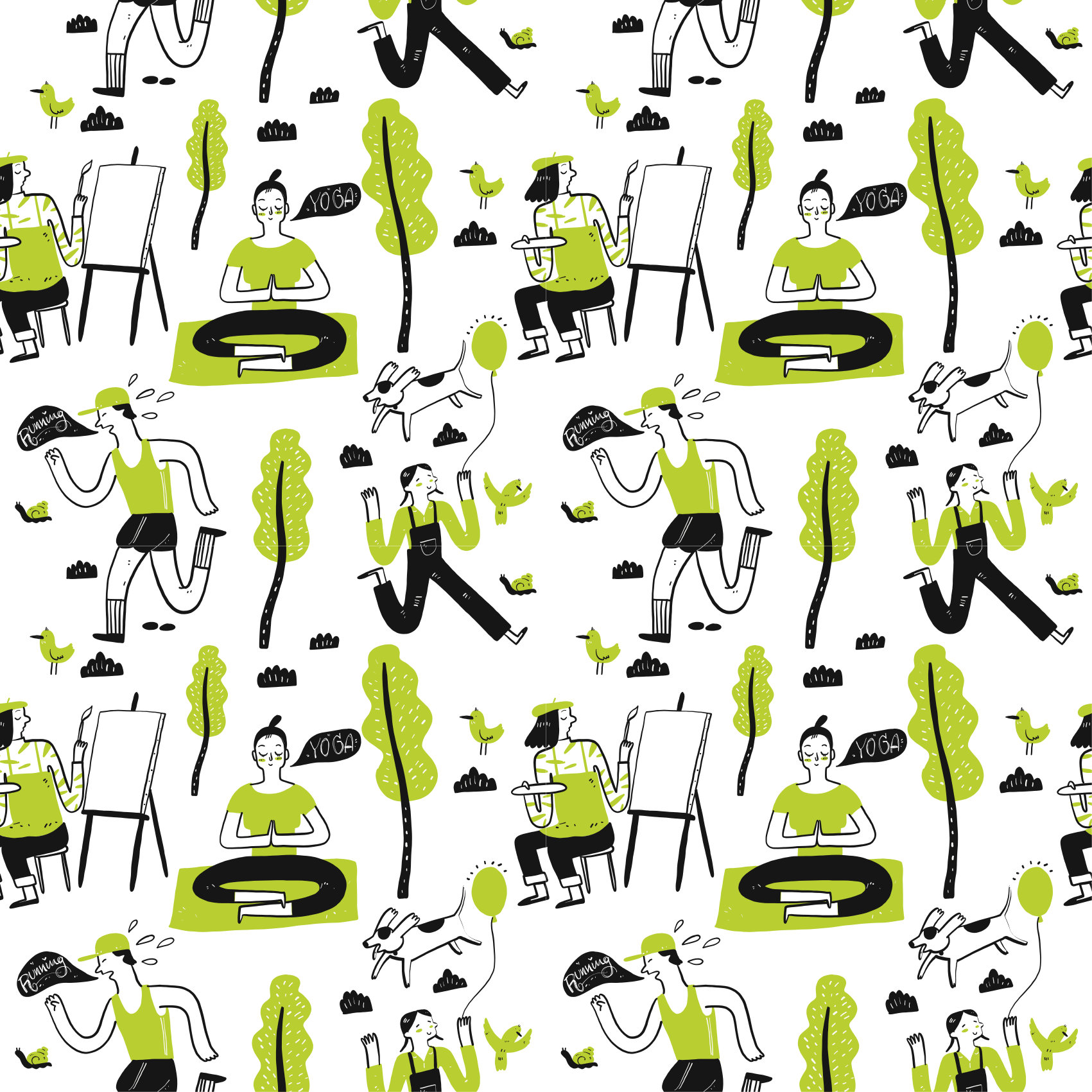 Lekfulla urbana scener Vinylmatta textur - Tenstickers