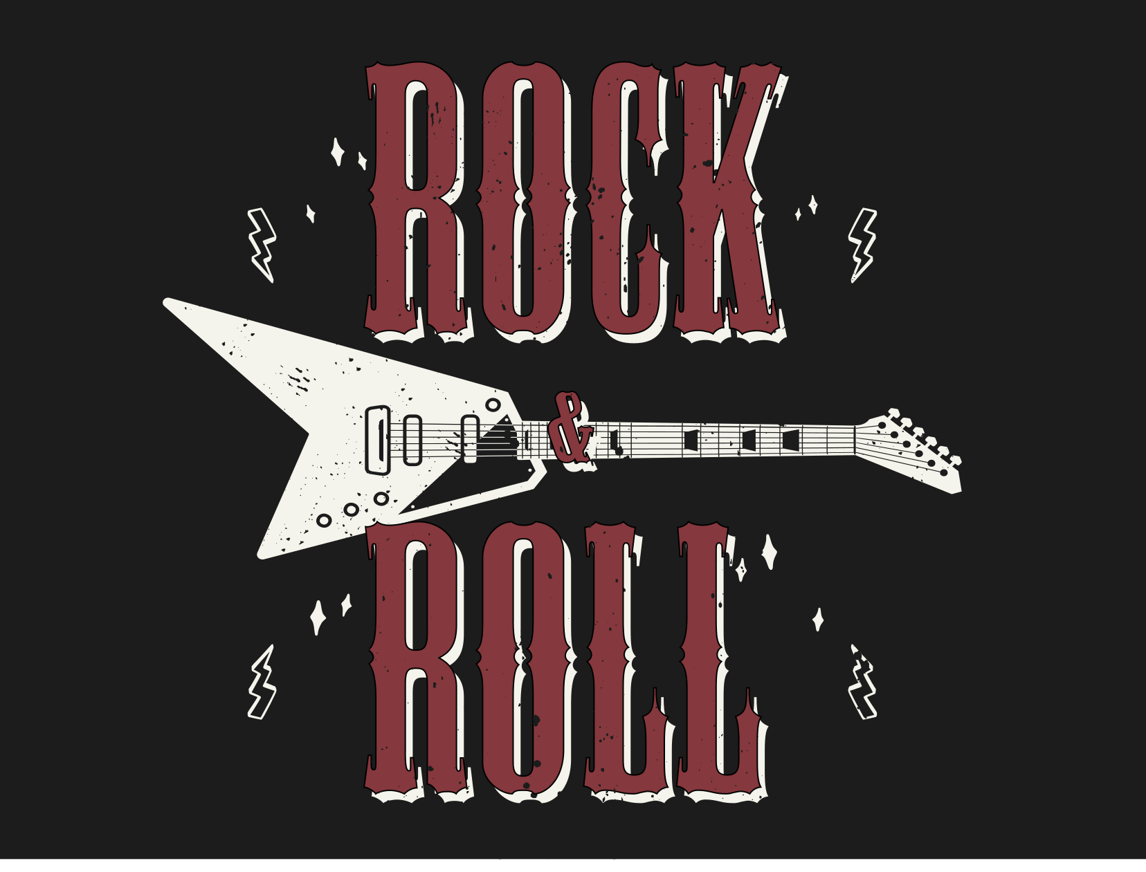 Rock n' roll med gitarrdesign sovrumsmatta - Tenstickers