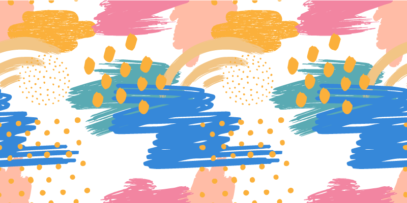 Färgglada penseldrag Vinylmatta modern - Tenstickers