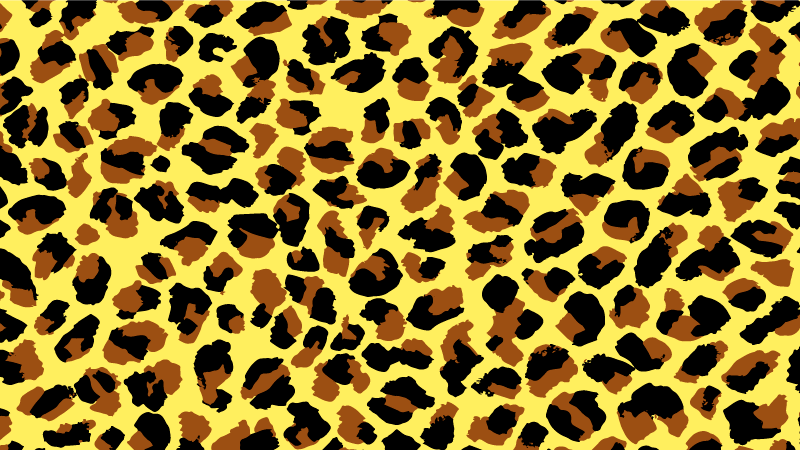 Svart och gult leopardmönster vintagematta - Tenstickers