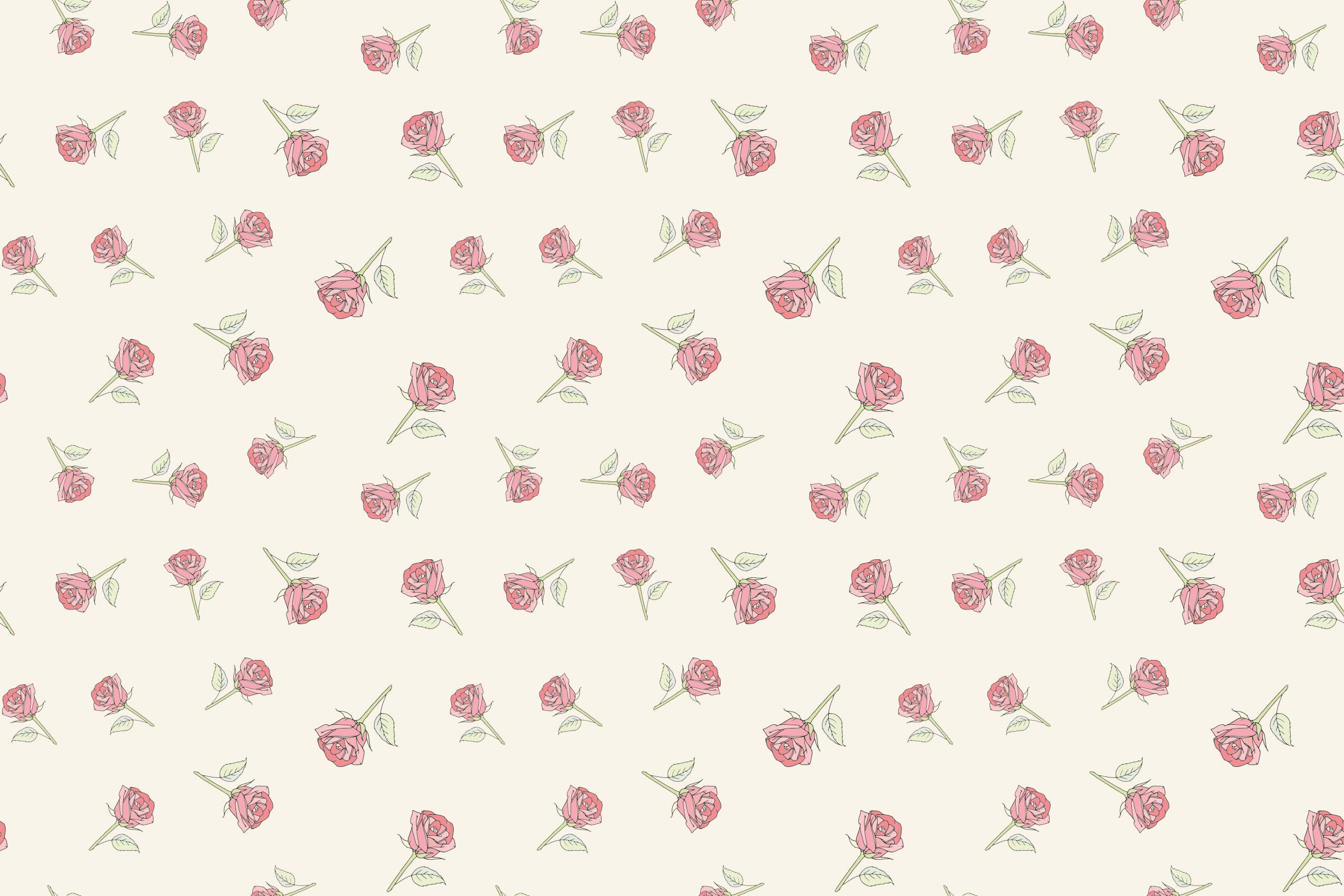 Romantisk vintage rosmönster blommatta - Tenstickers