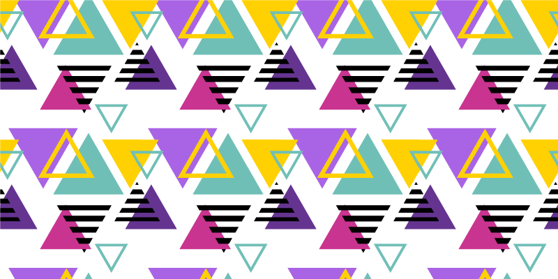 Färgglatt triangelarrangemang Vinylmatta geometrisk - Tenstickers