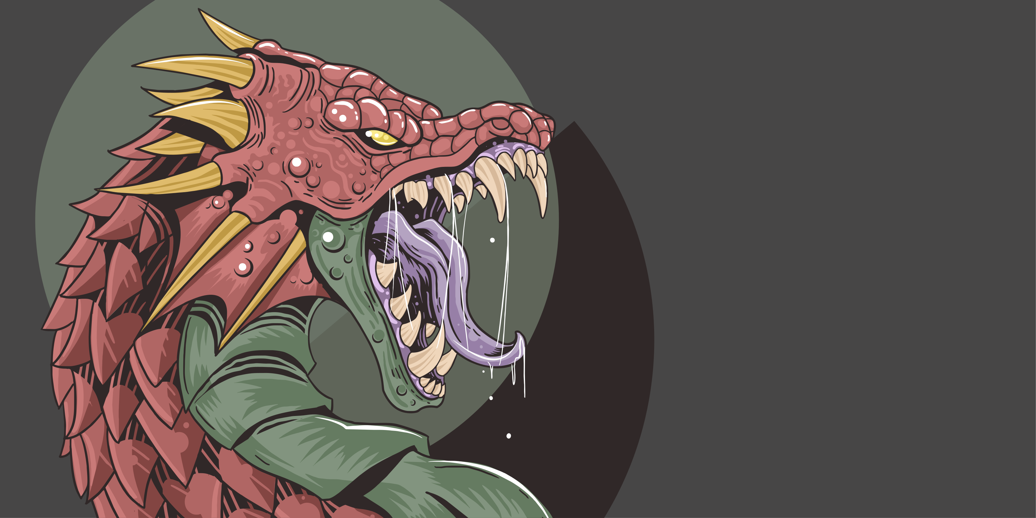 Skrämmande drakdjursmatta - Tenstickers