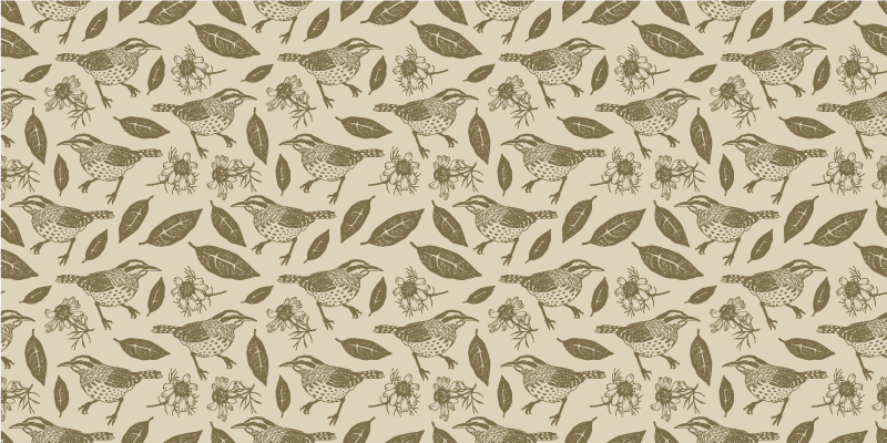 Charmigt fågelmotiv Vinylmatta natur - Tenstickers