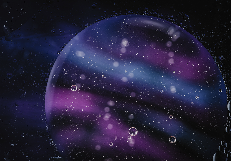 Kosmisk bubbelillusion Vinylmatta Stjärnor - Tenstickers