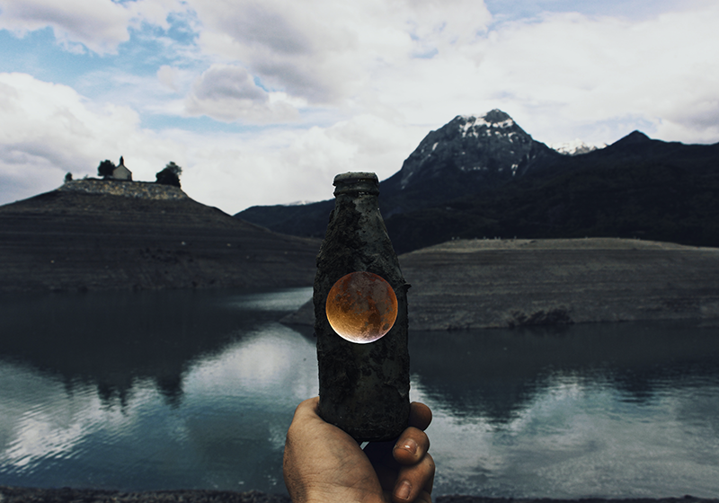 Flaska månutsikt Vinylmatta natur - Tenstickers