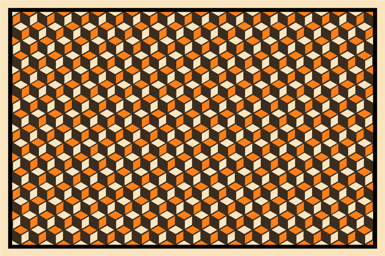 Retro geometriska mönster i 3d effekt mattor - Tenstickers