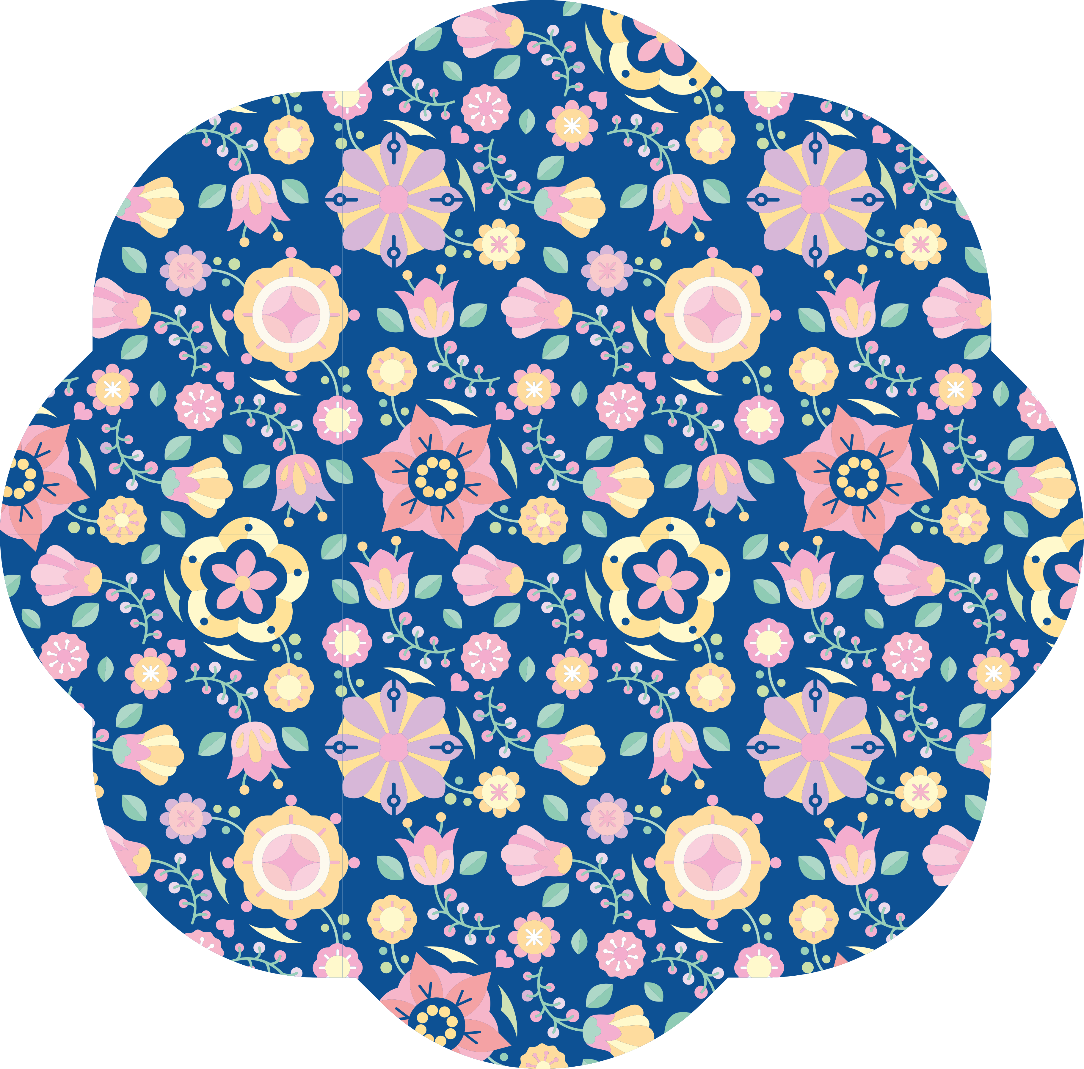 Botanisk lycka Vinylmatta blommor och växter - Tenstickers