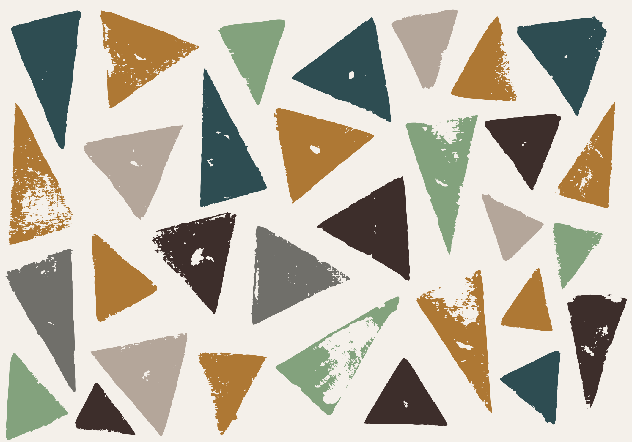 Livfullt triangelmotiv Vinylmatta minimalistisk - Tenstickers