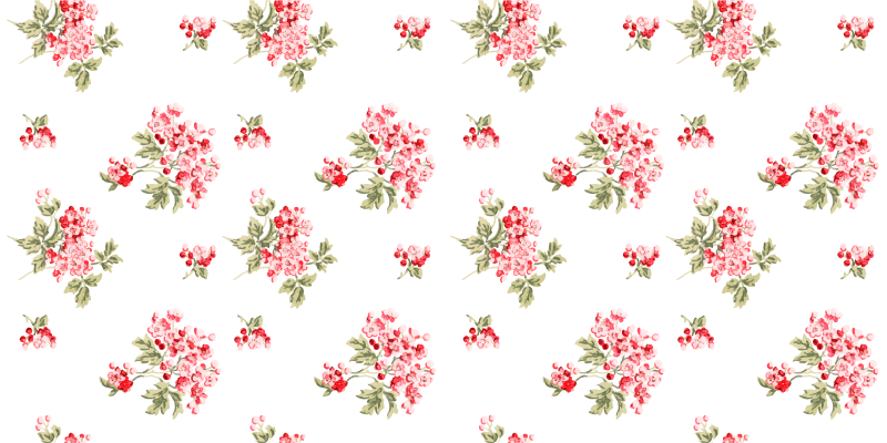 Shabby chic med vertikala rosa linjer blommig matta - Tenstickers