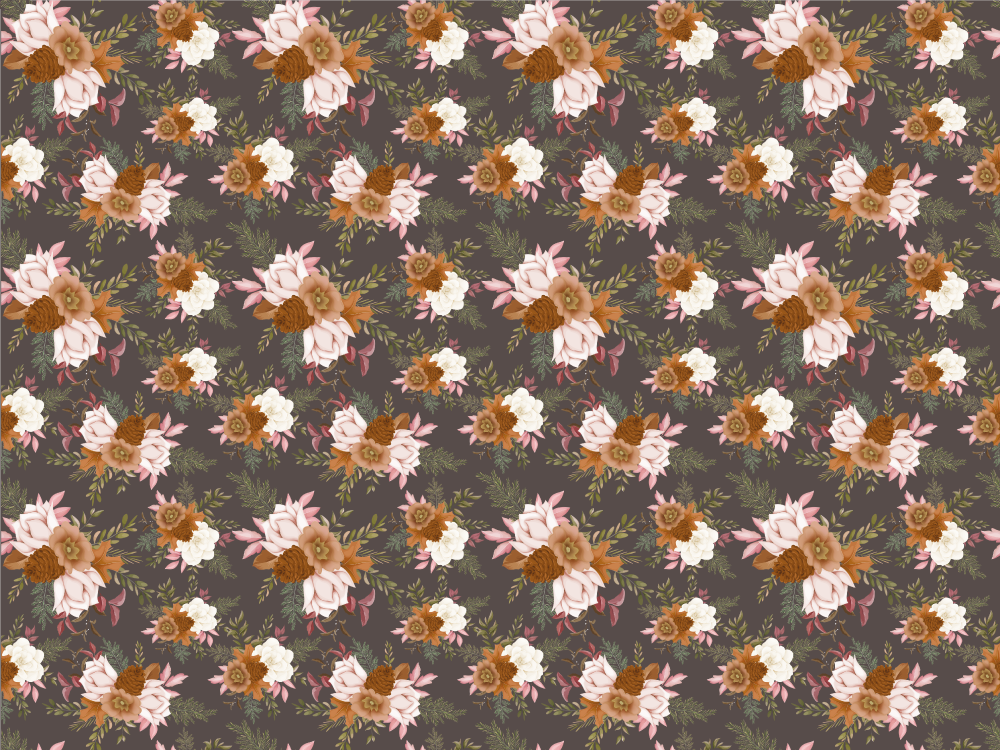 Blommönster elegans Vinylmatta blommor och växter - Tenstickers