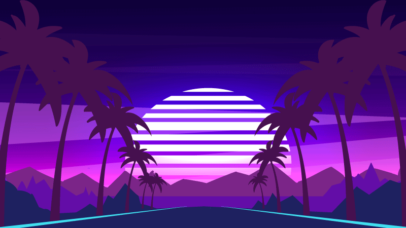 Retro solnedgång estetik Vinylmatta modern - Tenstickers