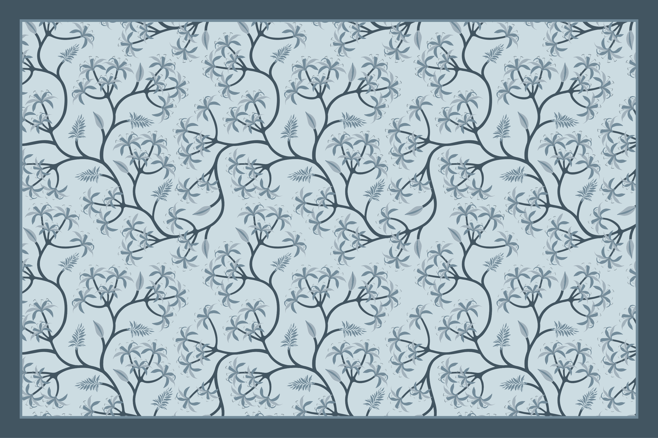 Botaniska siluettmönster Vinylmatta blommor och växter - Tenstickers