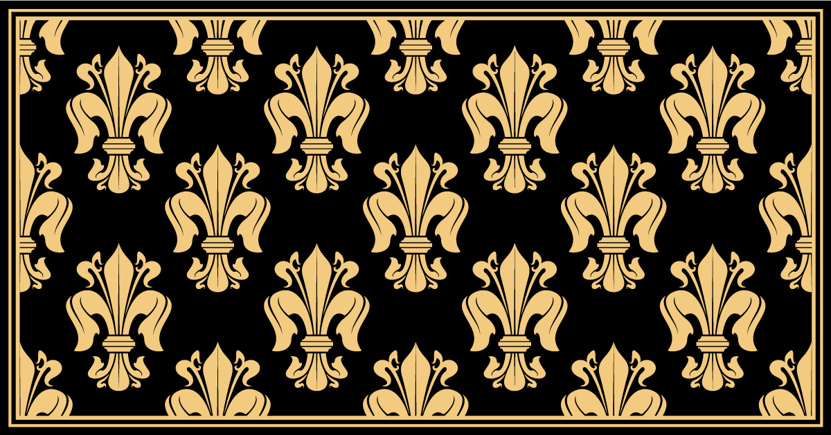 Elegant fleur-de-lis mönster Vinylmatta Vardagsrum - Tenstickers