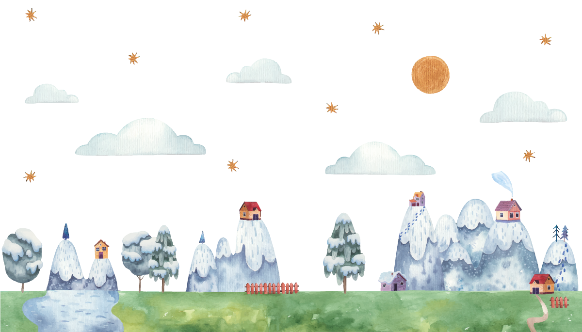 Förtrollad landskapsscen Vinylmatta Barn - Tenstickers