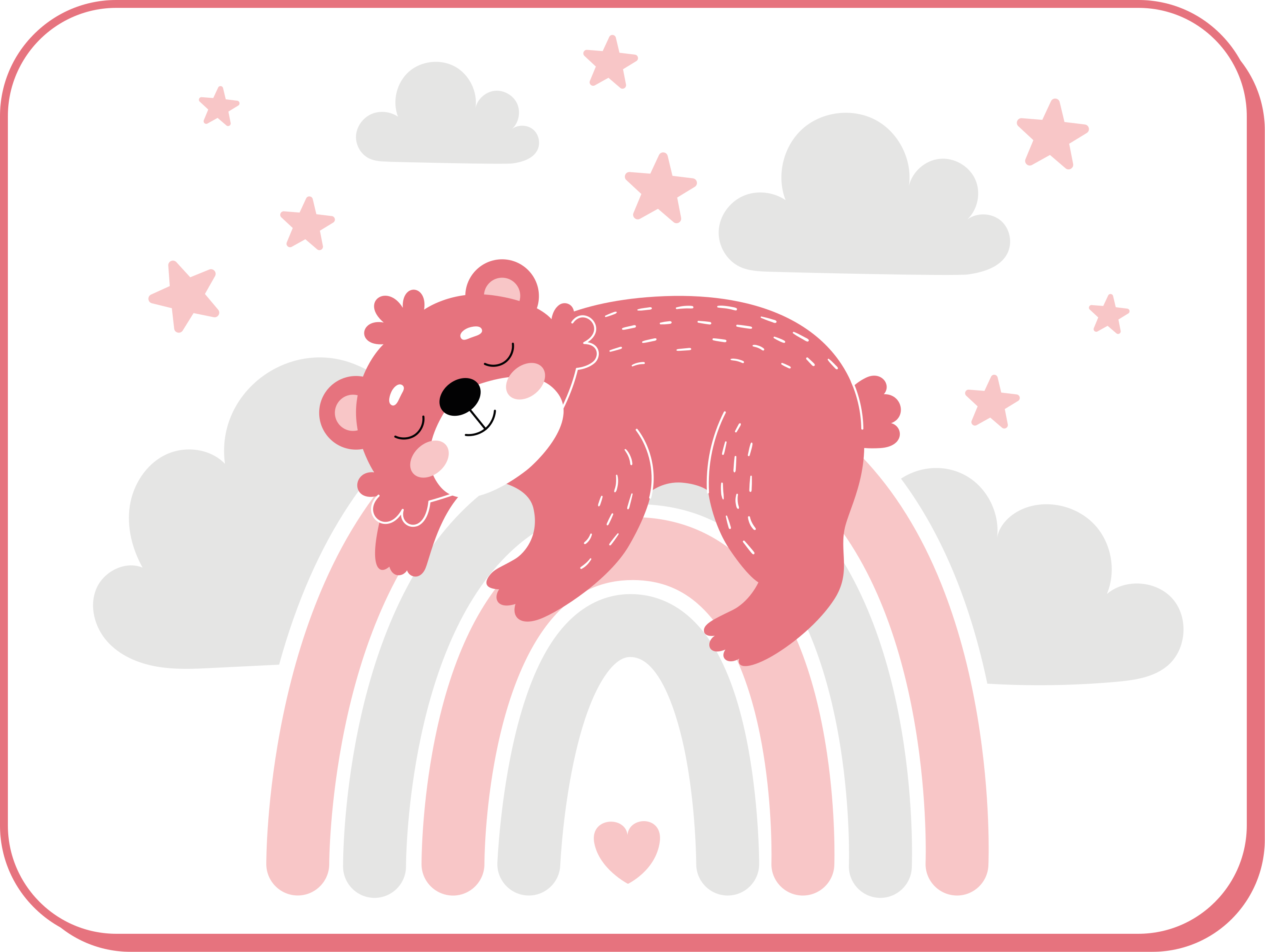 Sömnig björn regnbåge Vinylmatta daghem - Tenstickers