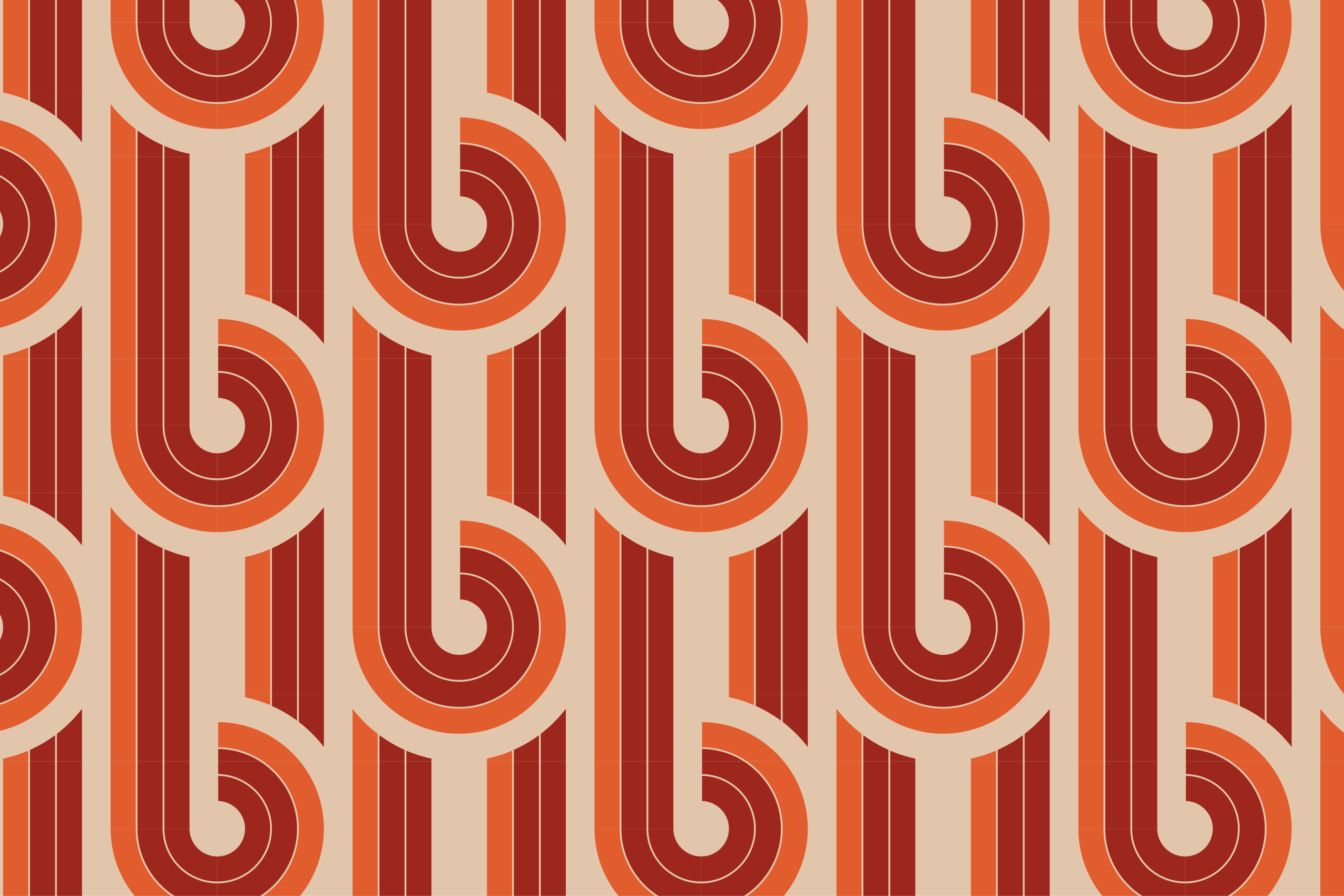 Tvåfärgade mönster på beige vintage matta - Tenstickers