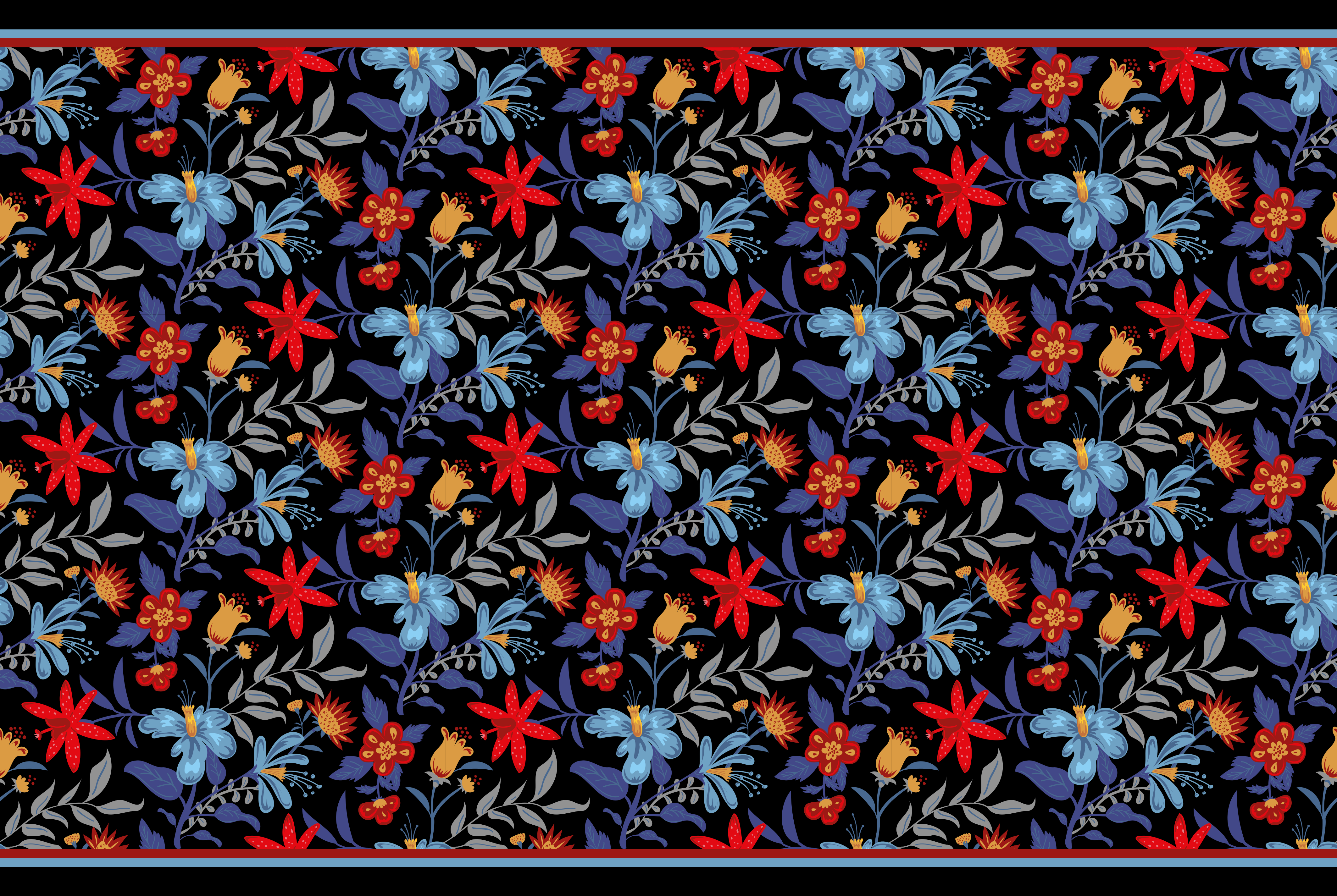 Botanisk elegans Vinylmatta blommor och växter - Tenstickers