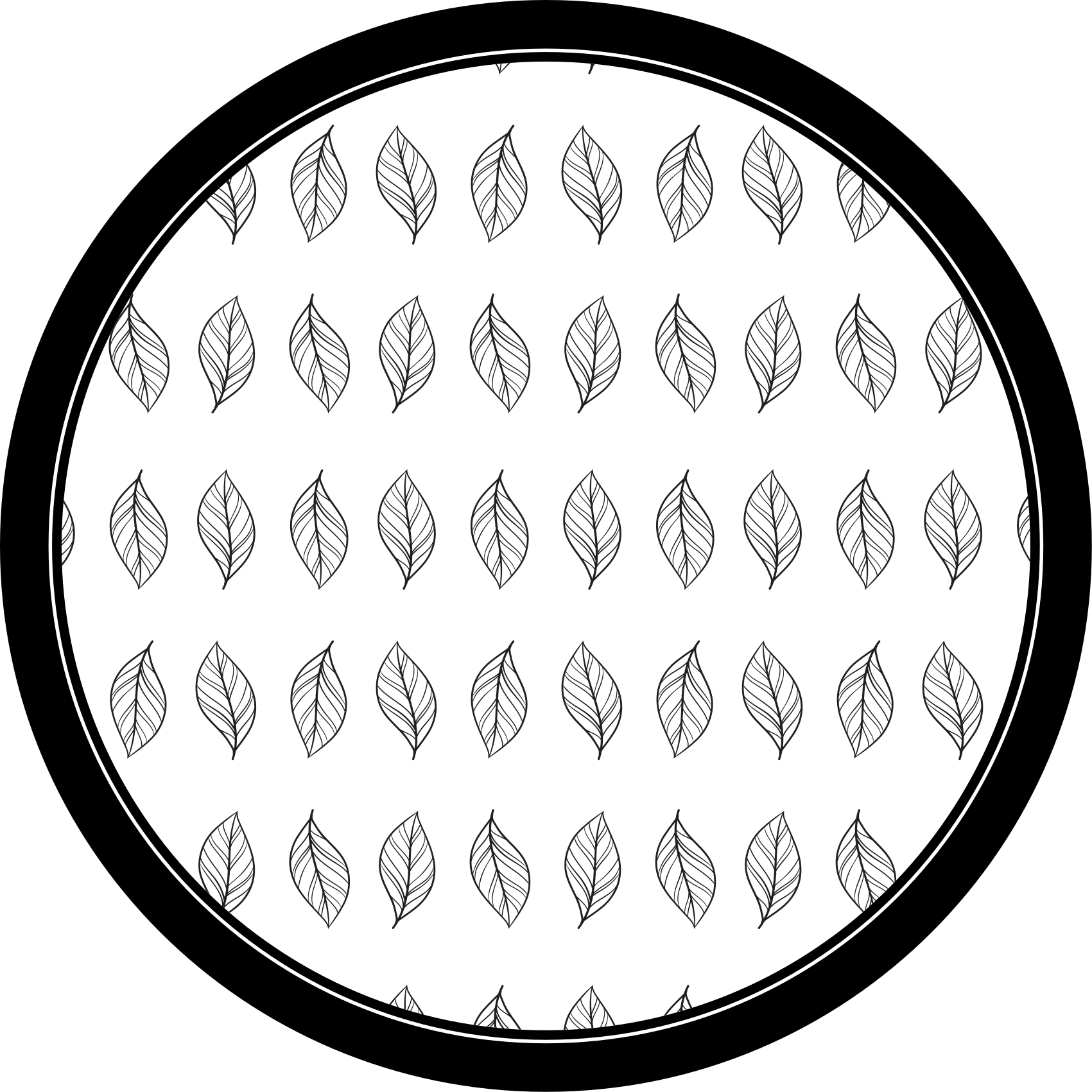 Lövformad matta med minimalistisk ränder - Tenstickers