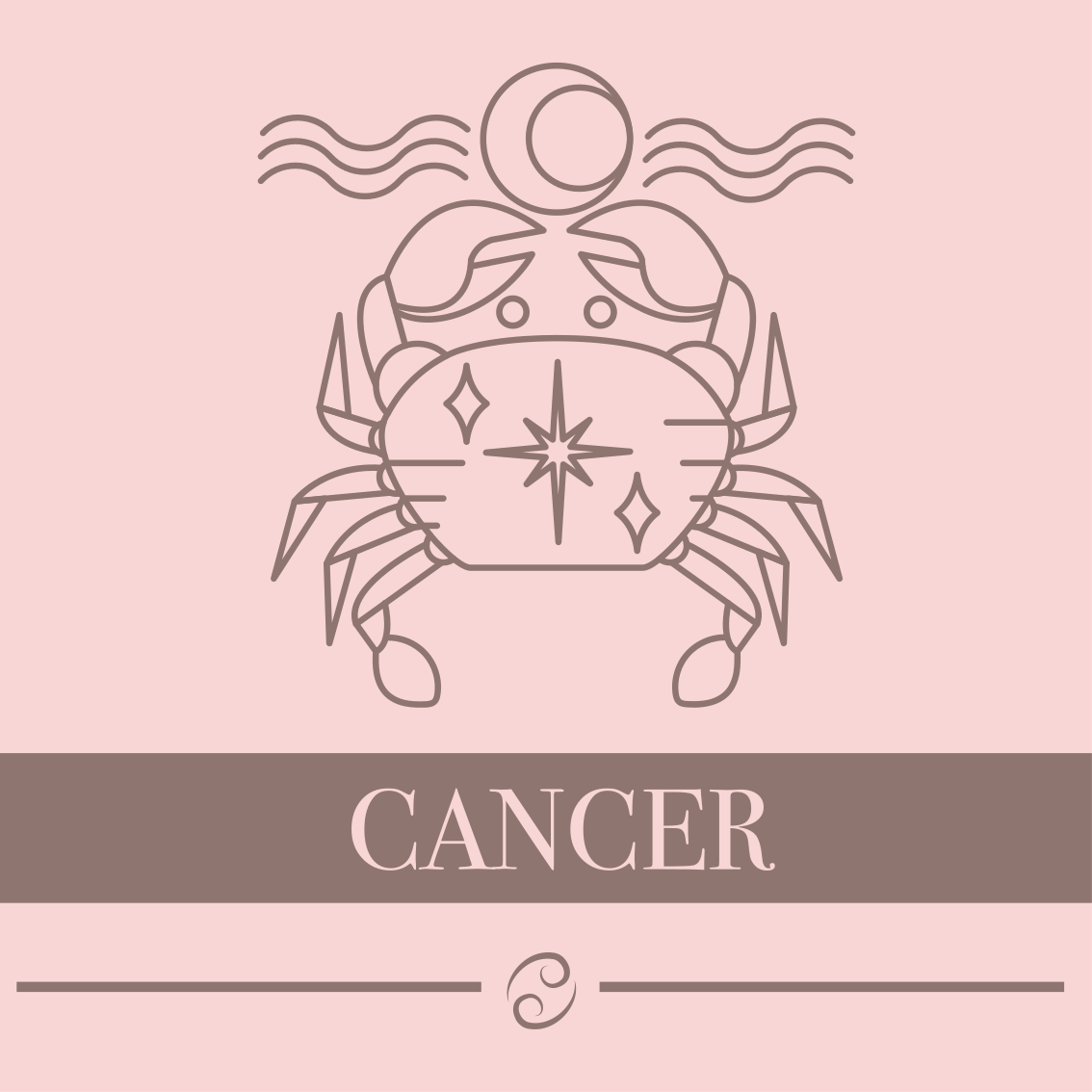 Cancer zodiaken emblem Vinylmattor med fraser - Tenstickers