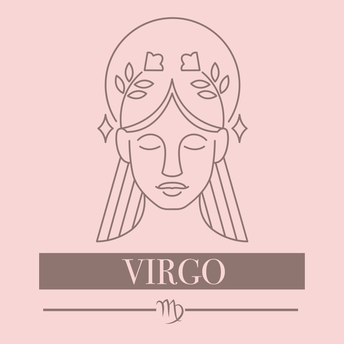 Virgo rosa kort zodiac design vardagsrum matta - Tenstickers