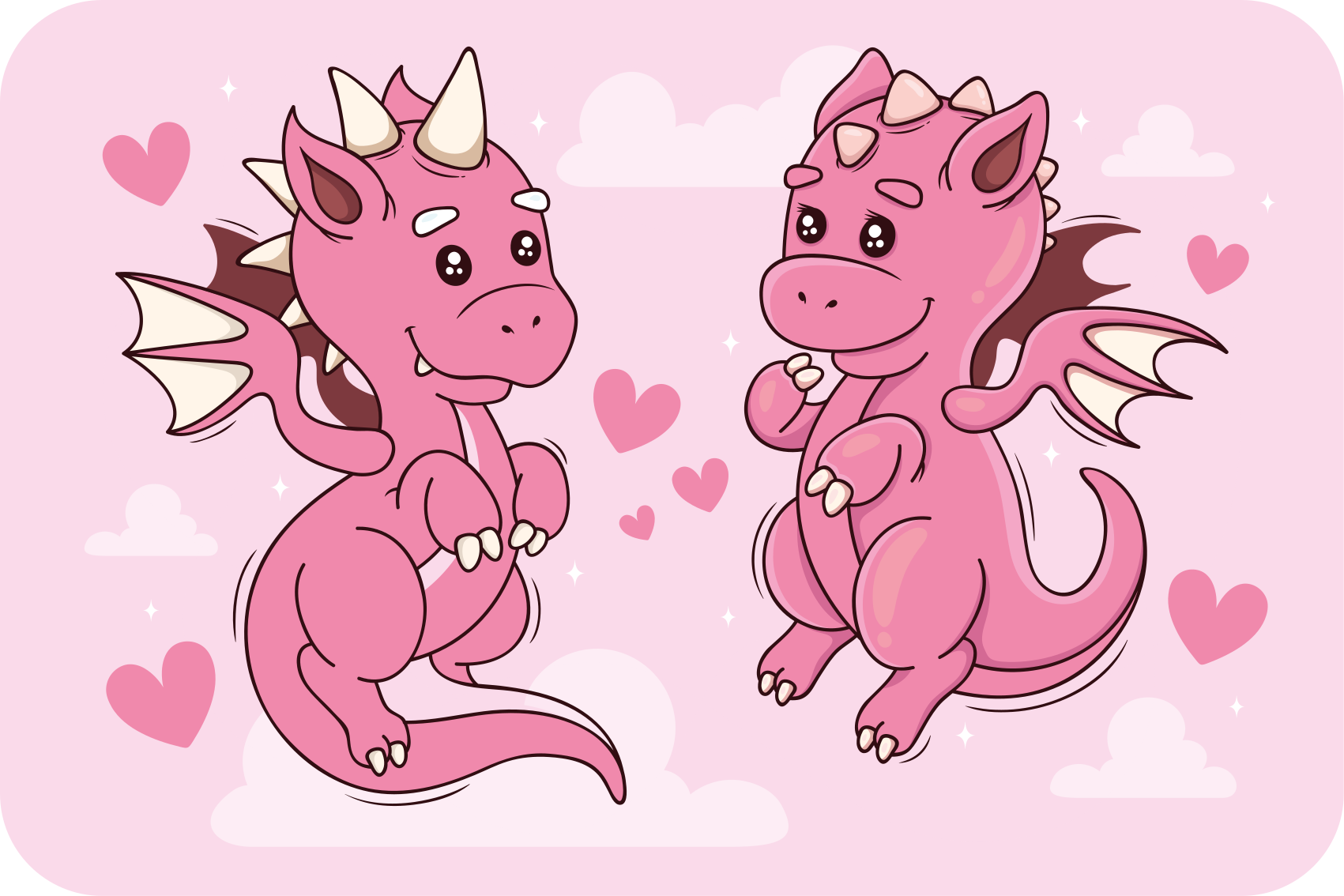 Lekfull drakduo Vinylmatta Barn - Tenstickers