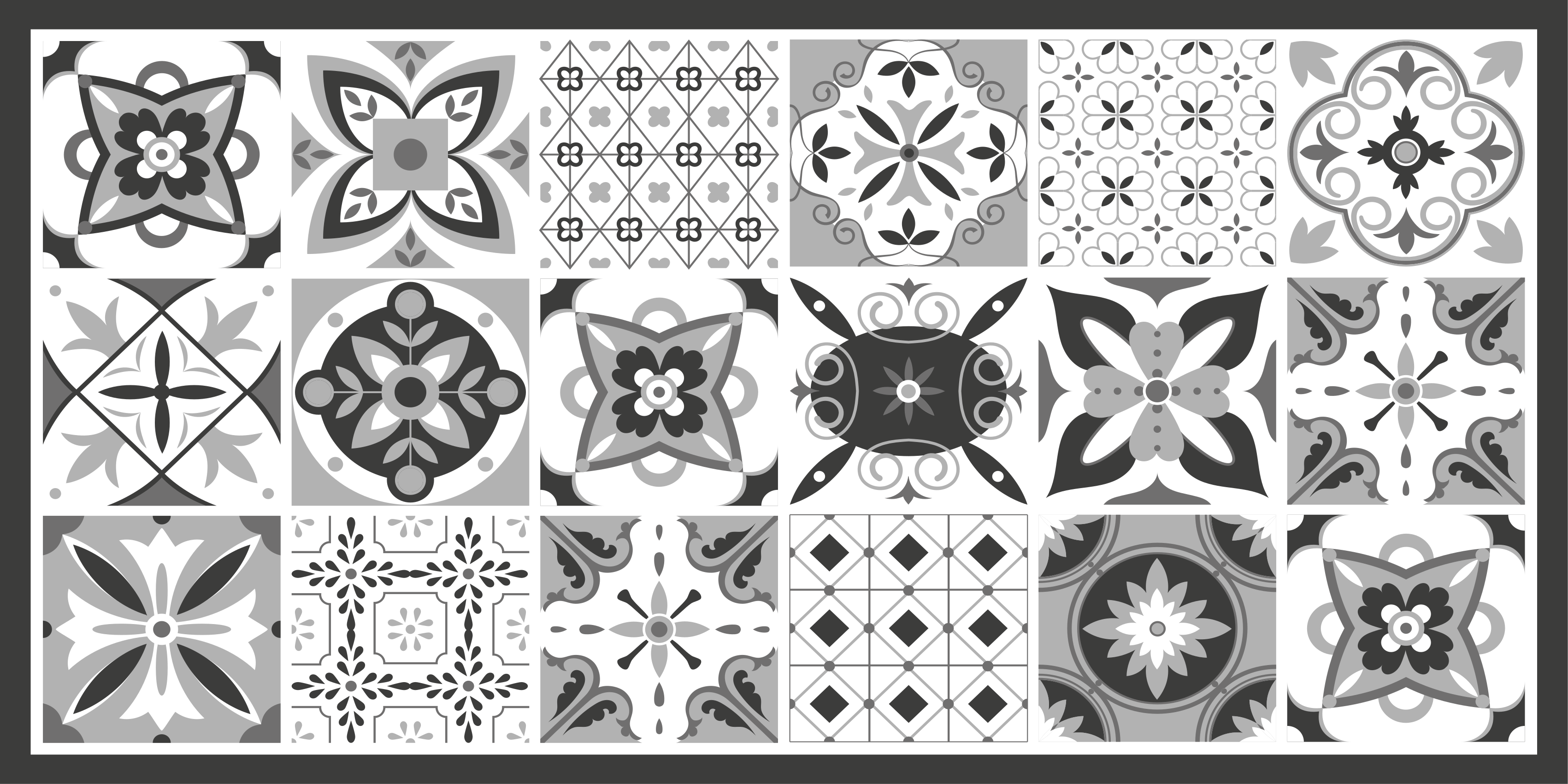 Mönstrad kakelensemble Vinylmatta kakeleffekt - Tenstickers