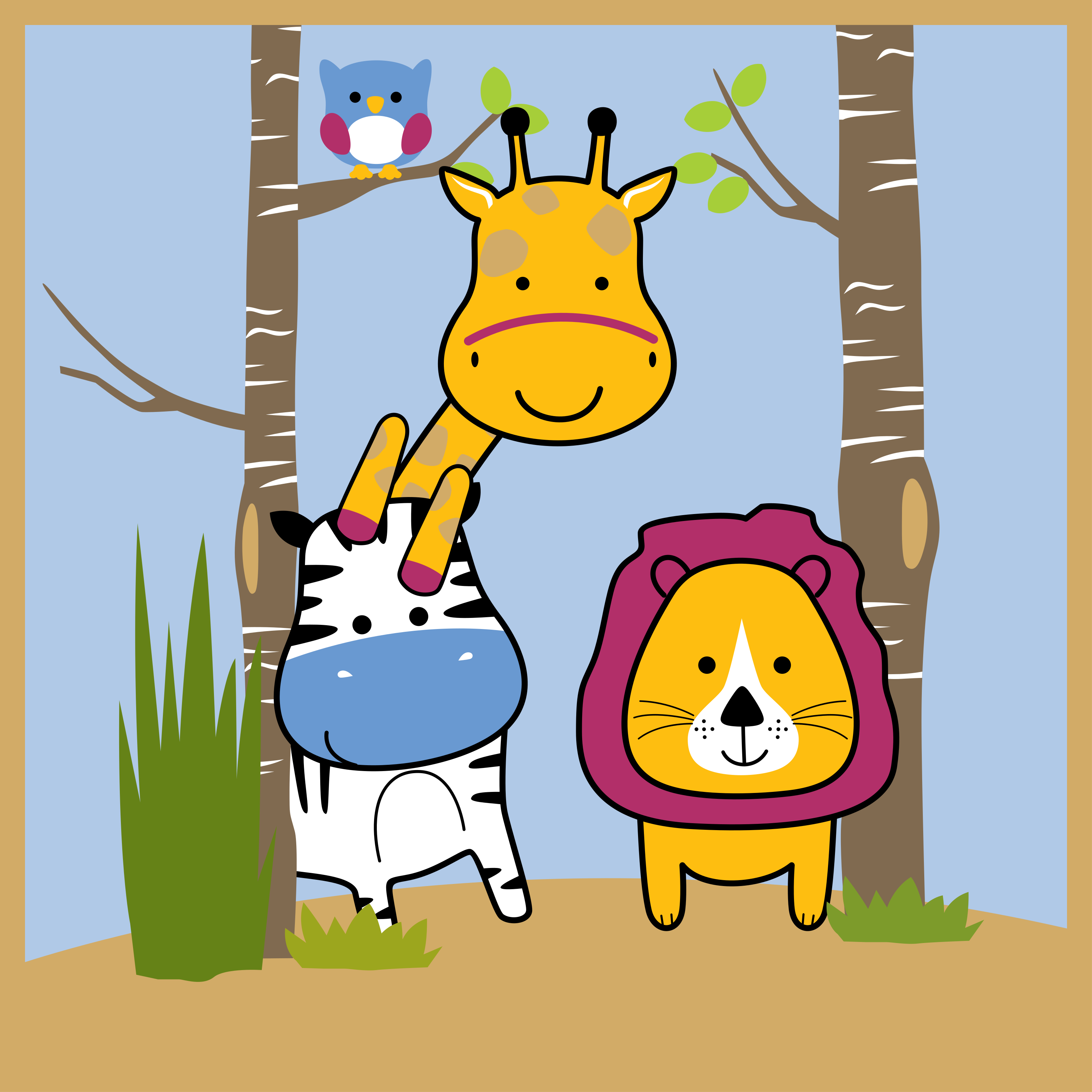 Djurkaraktärer Vinylmatta Barn - Tenstickers