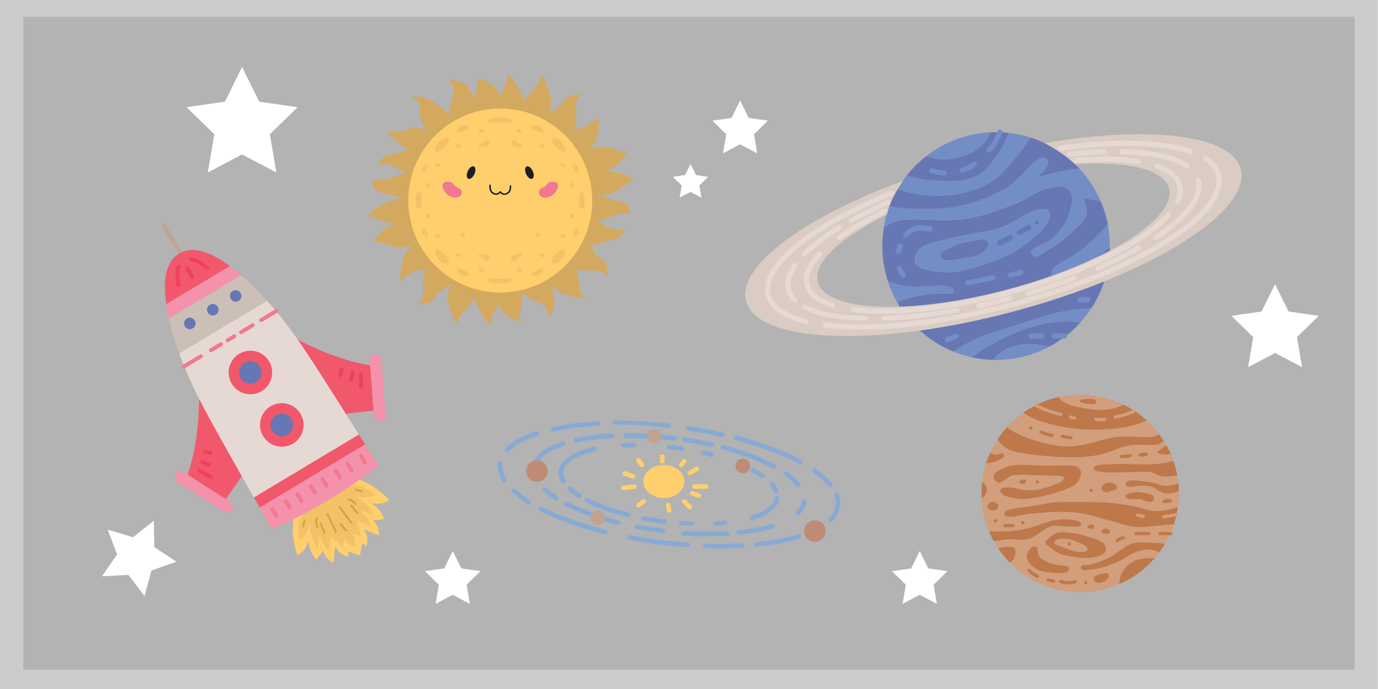 Space and planets star vinylmatta - Tenstickers