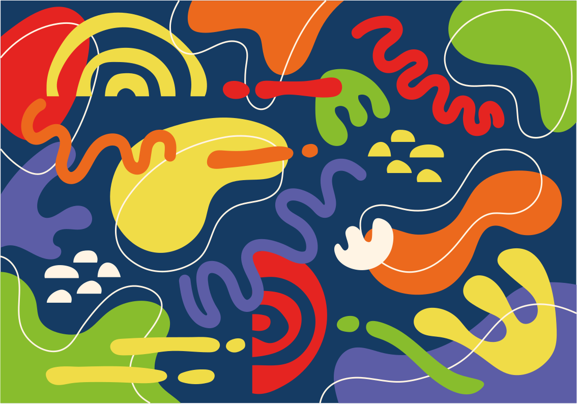 Abstrakta färgglada former Vinylmatta geometrisk - Tenstickers