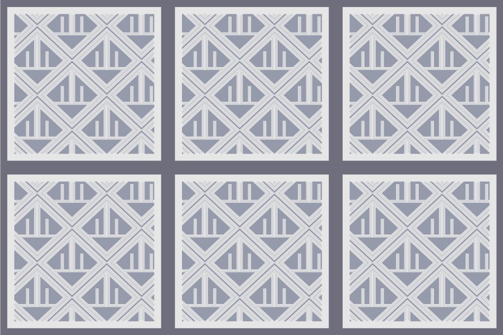 Geometriska mönster array Vinylmatta geometrisk - Tenstickers